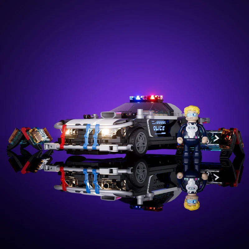 LumiBricks Police Patrol Car – 372 Piece Light-Up Building Set