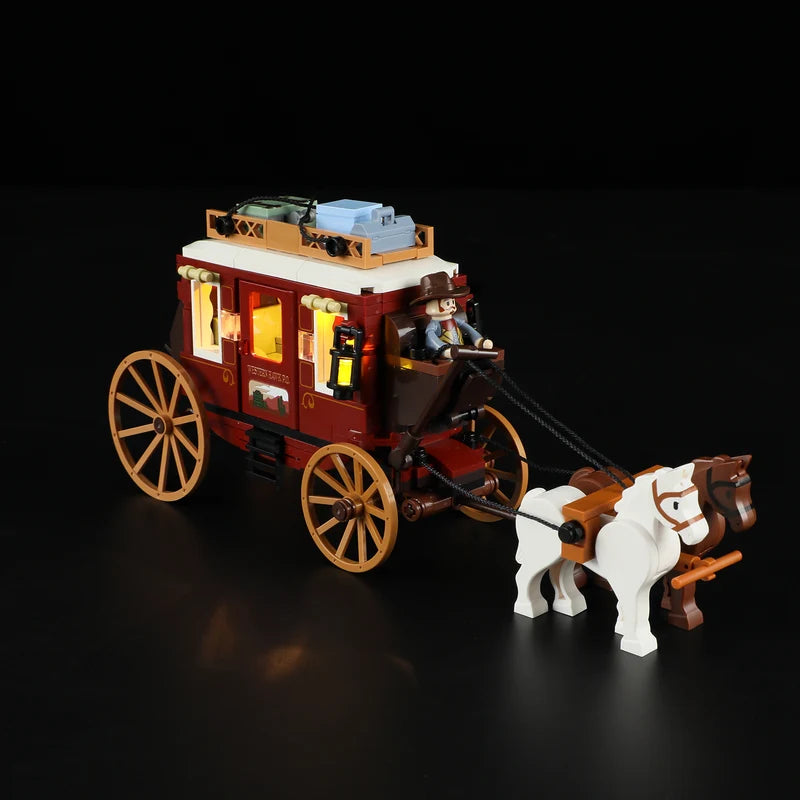 LUMIBRICKS Western Stagecoach – 293 Piece Building Set