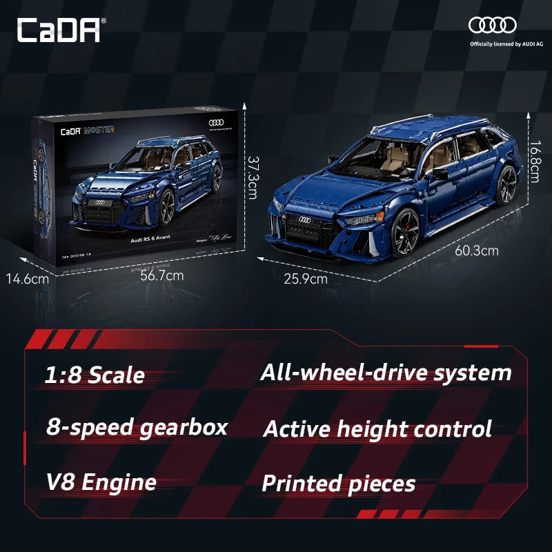 CaDA Audi RS6 Avant scale, gearbox and active suspension features