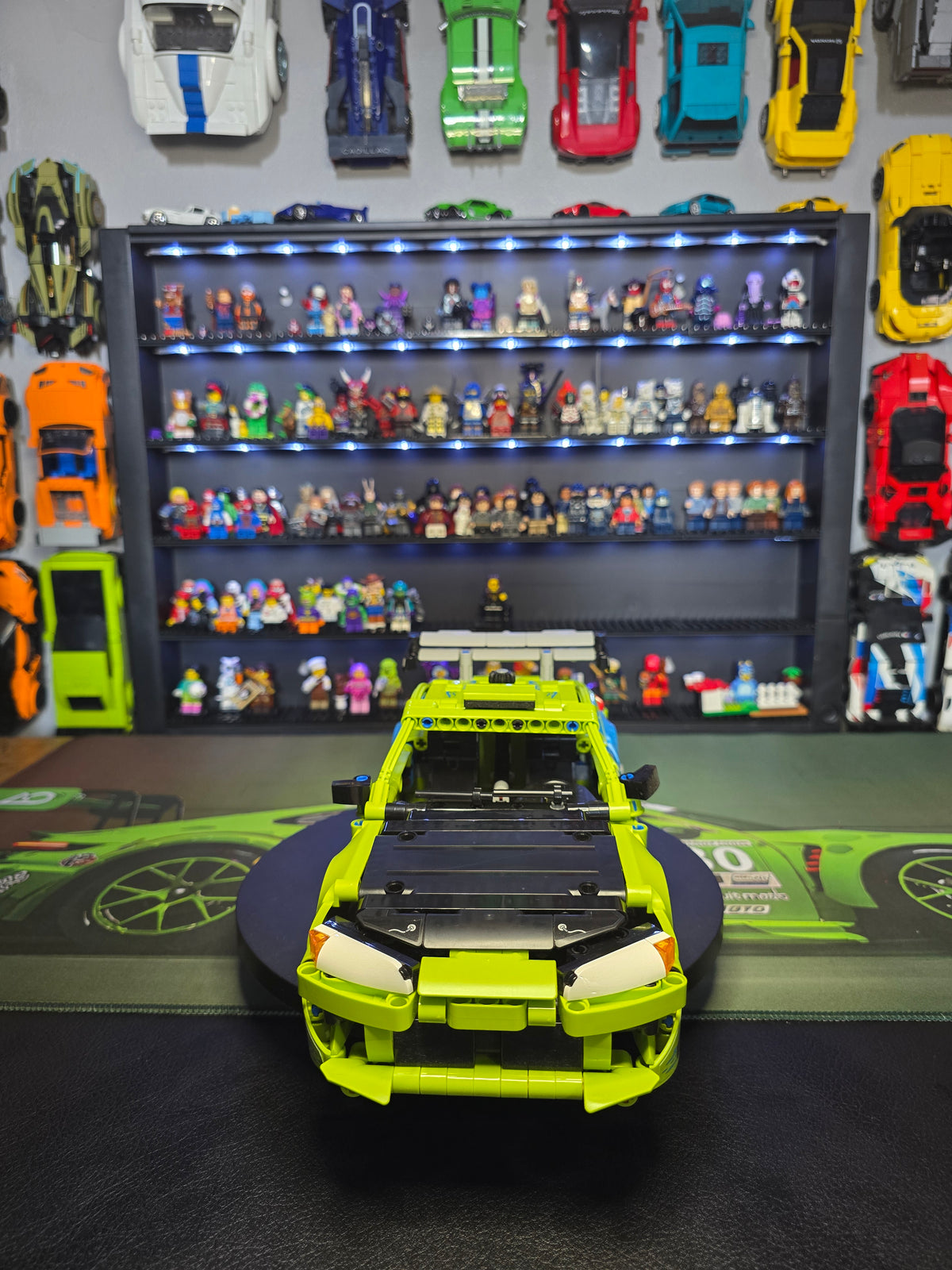 Front view of the green LEGO Mitsubishi Eclipse
