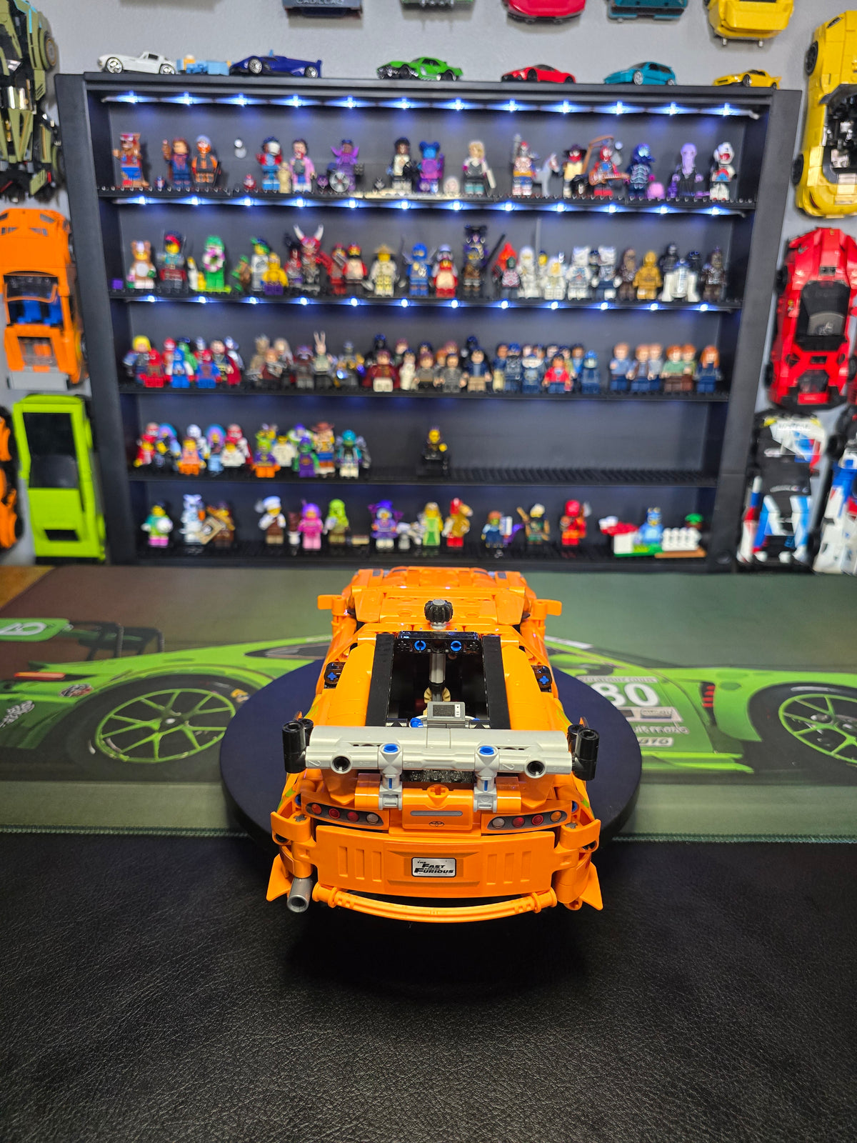 Rear view of the LEGO Toyota Supra MK4