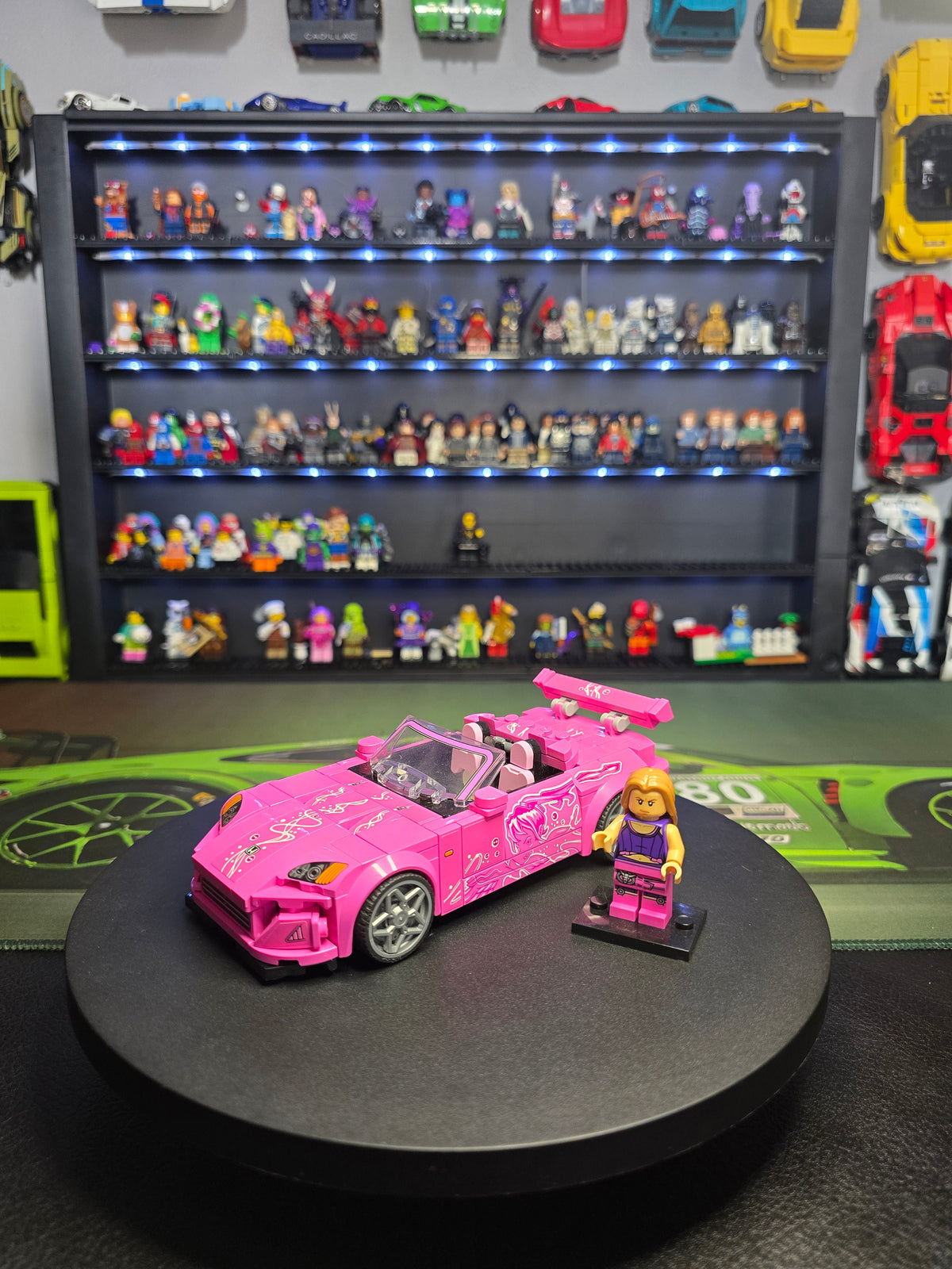 Rear three-quarter view of the LEGO Honda S2000