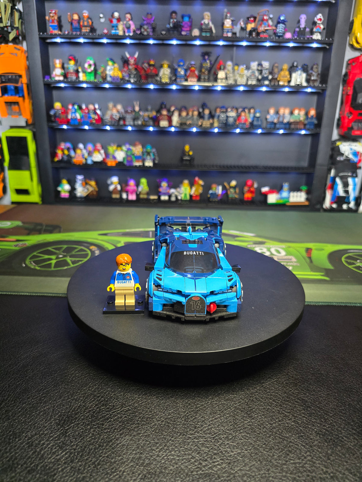 Bugatti Vision GT displayed with its driver figure