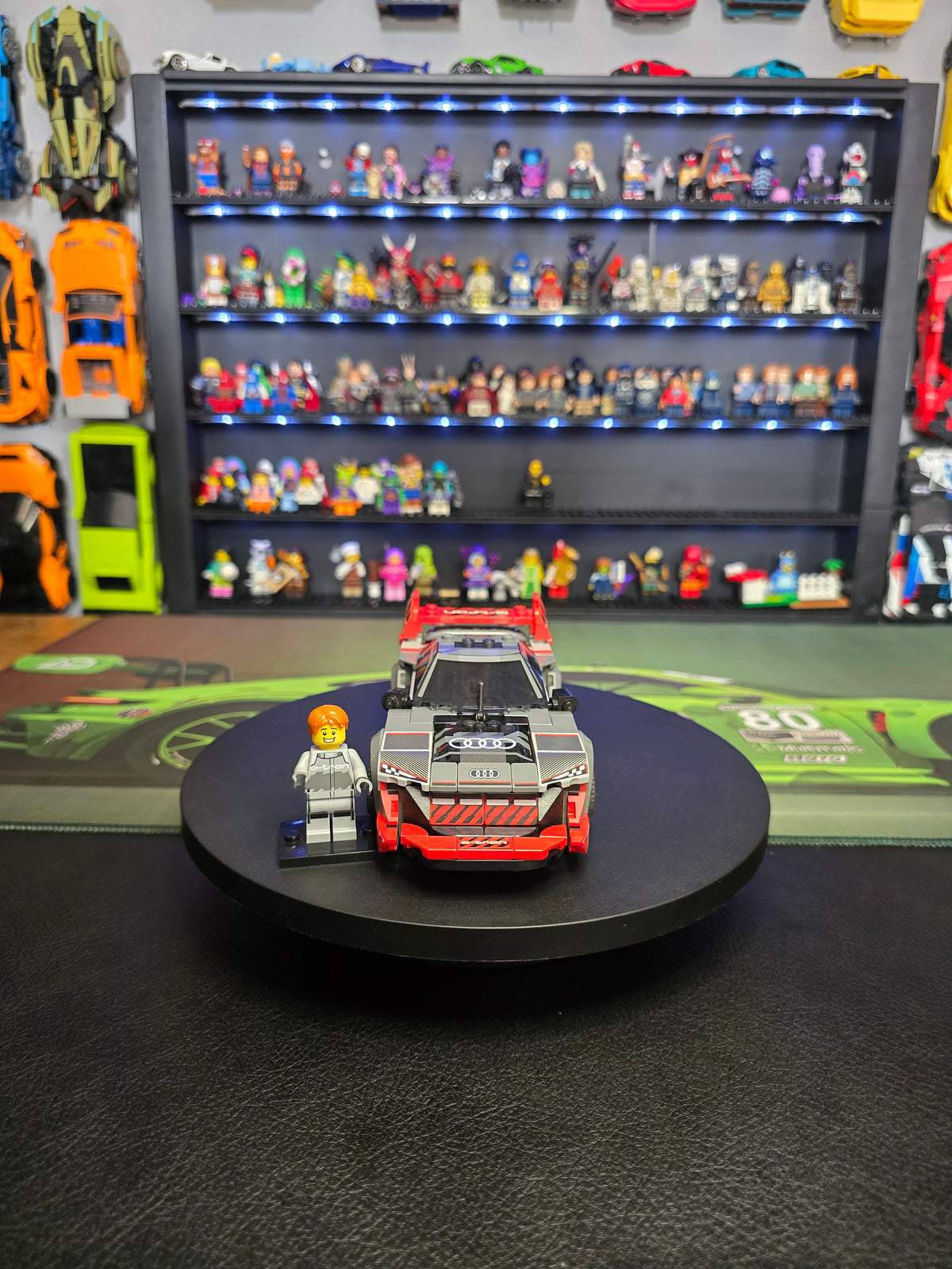 Audi S1 e-tron quattro displayed with its driver figure