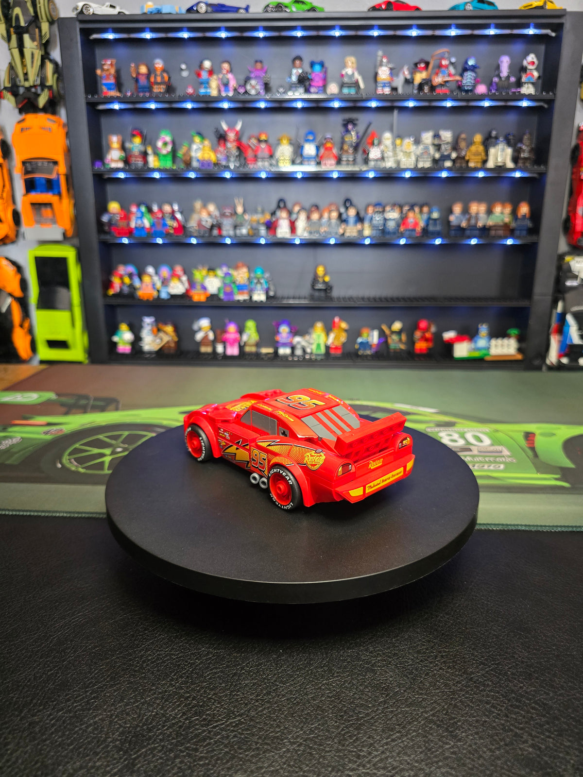 Side view showing Lightning McQueen racing graphics