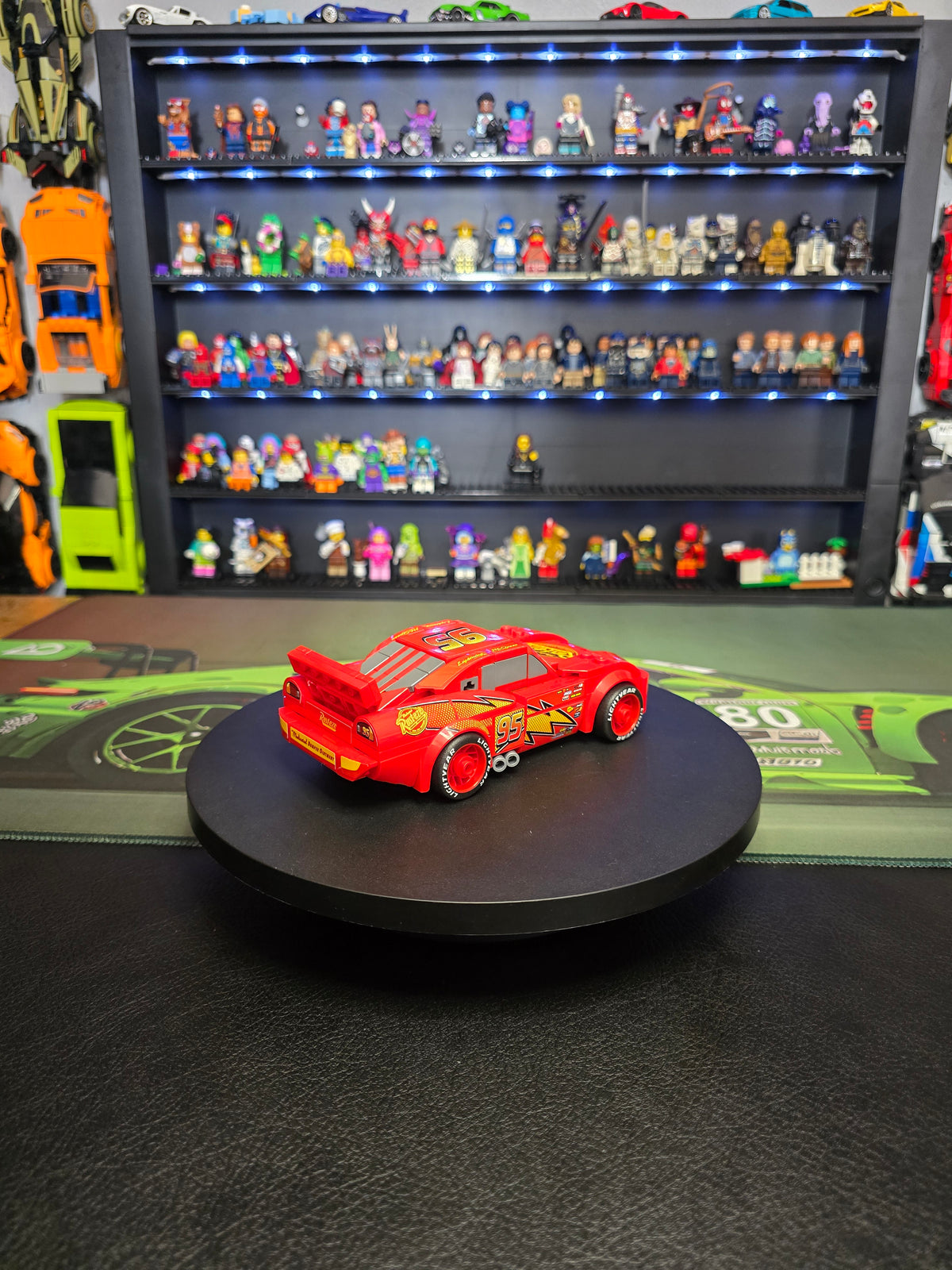 Rear three-quarter view of the red Lightning McQueen model