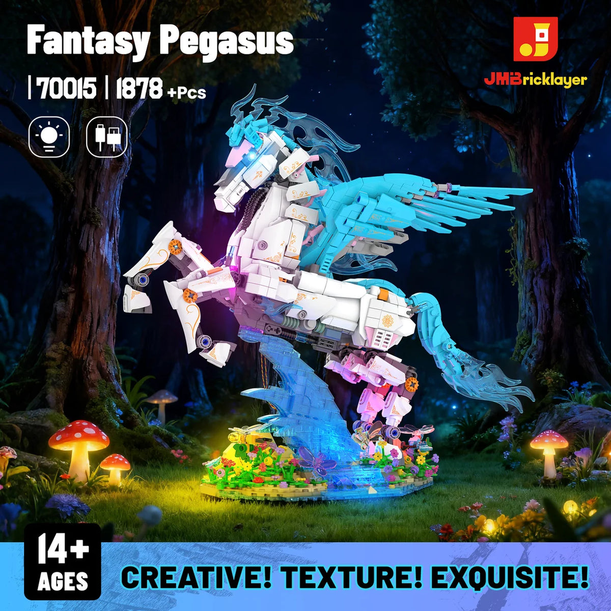 Woodland Pegasus feature graphic on a dark background
