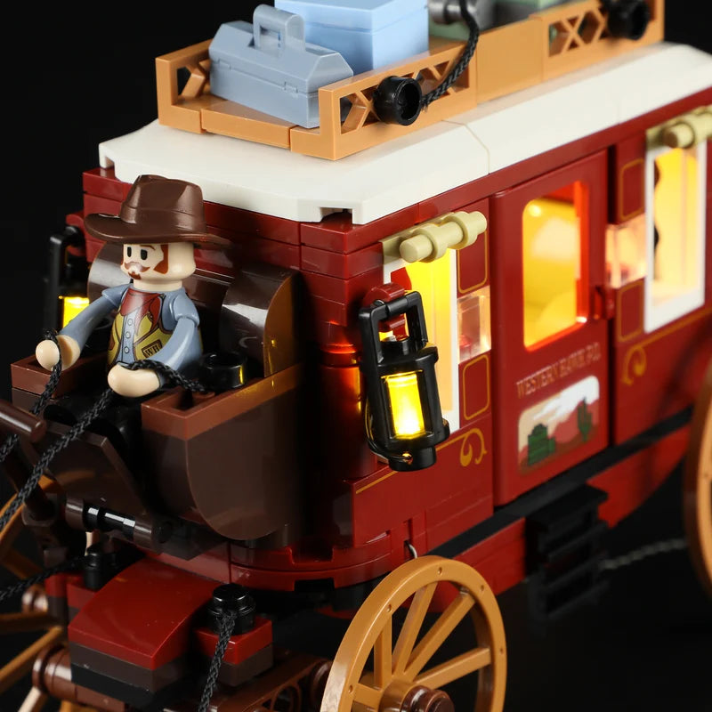 LUMIBRICKS Western Stagecoach – 293 Piece Building Set