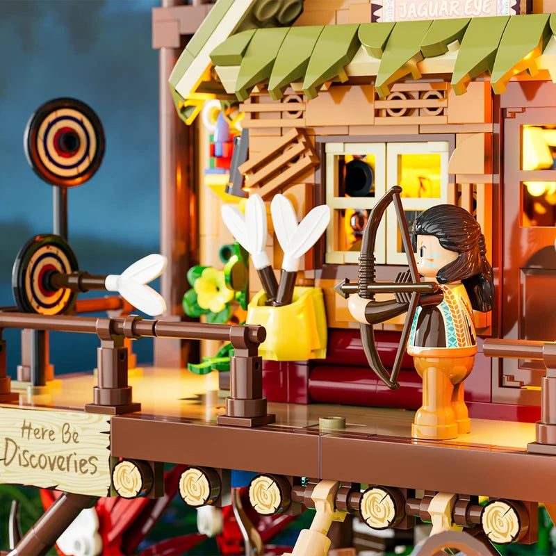 LUMIBRICKS Misty Forest Cabin – LED Modular Building Set