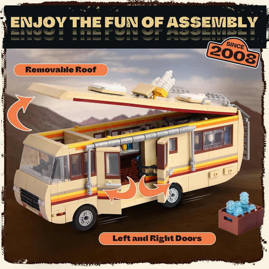 Yellow Bus RV removable roof and opening side doors