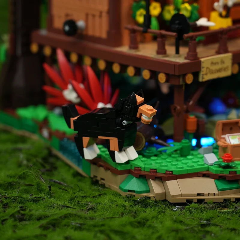 LUMIBRICKS Misty Forest Cabin – LED Modular Building Set