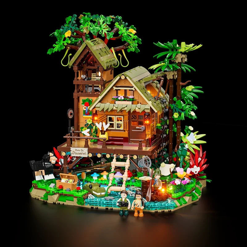 LUMIBRICKS Misty Forest Cabin – LED Modular Building Set