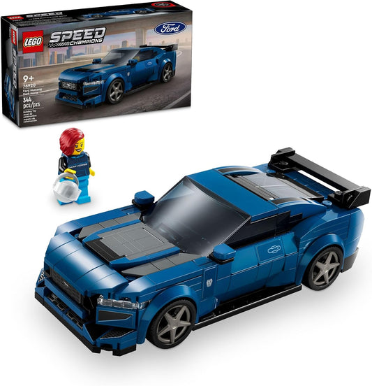LEGO Speed Champions Ford Mustang Dark Horse with box and driver figure