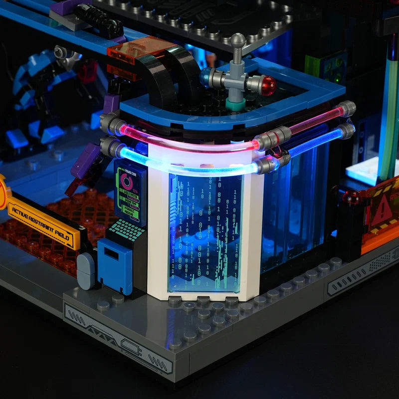LumiBricks Cyberpunk Police HQ – 1,716 Piece Light-Up Building Set