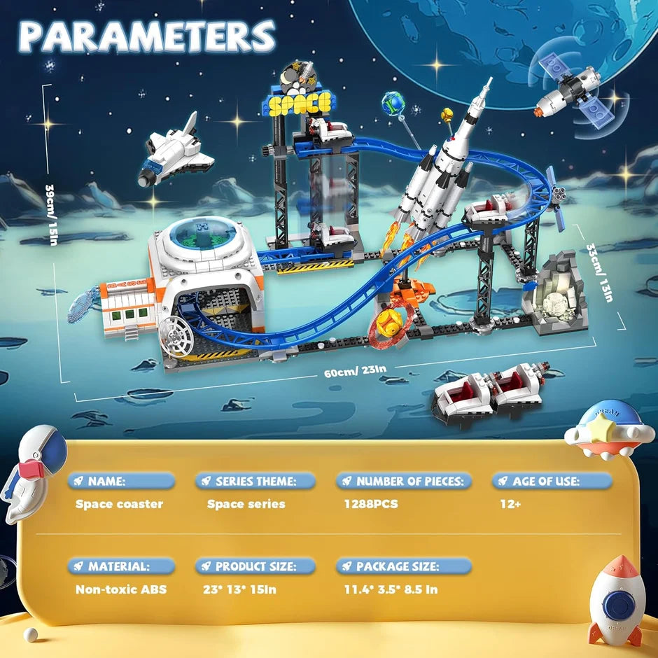 Space Roller Coaster dimensions and play features