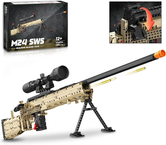 Tokmoc M24 Sniper Rifle building set with bipod, scope and product box