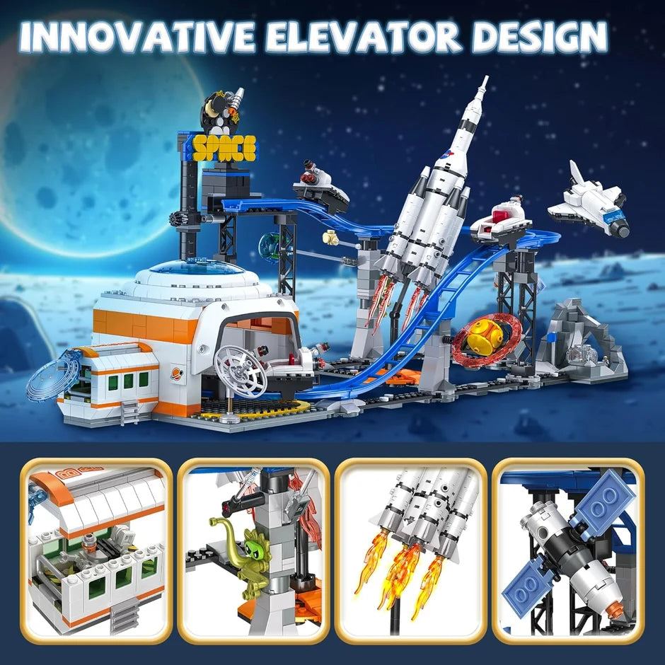 Space Roller Coaster elevator and launch mechanism details