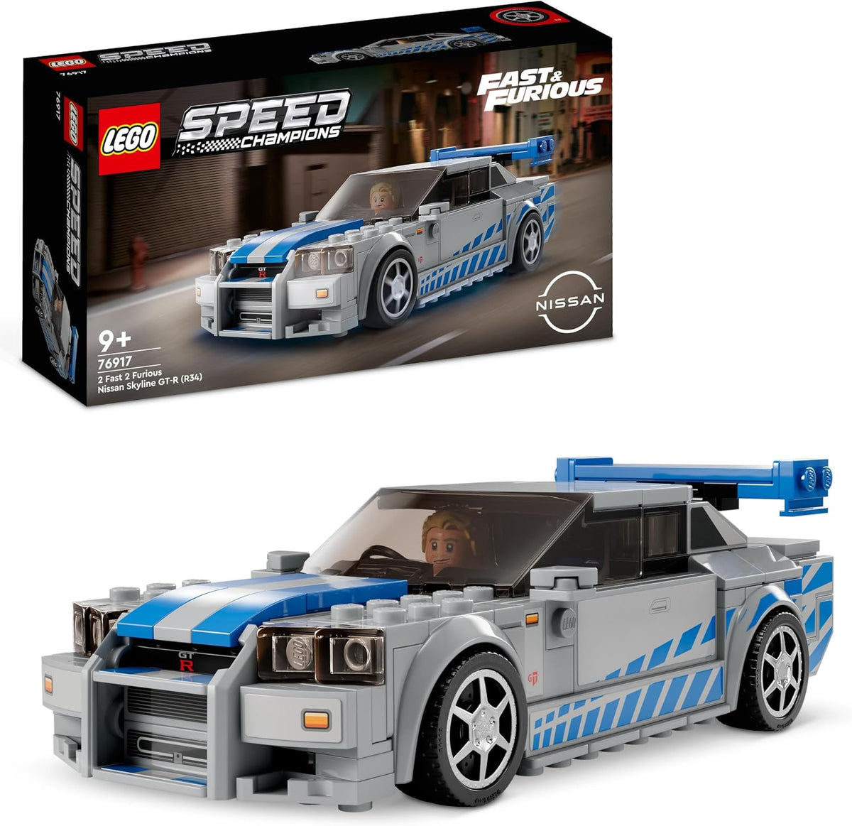 LEGO Speed Champions Nissan Skyline GT-R R34 with box and Brian figure