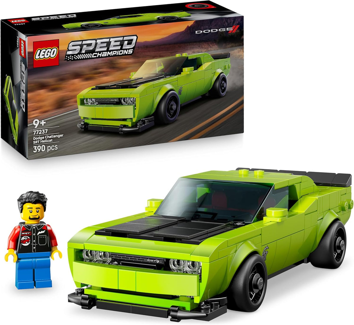 LEGO Speed Champions Dodge Challenger SRT Hellcat with box and driver figure
