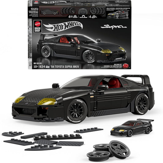Mattel Brick Shop Hot Wheels Toyota Supra MKIV with box, wheels and accessories