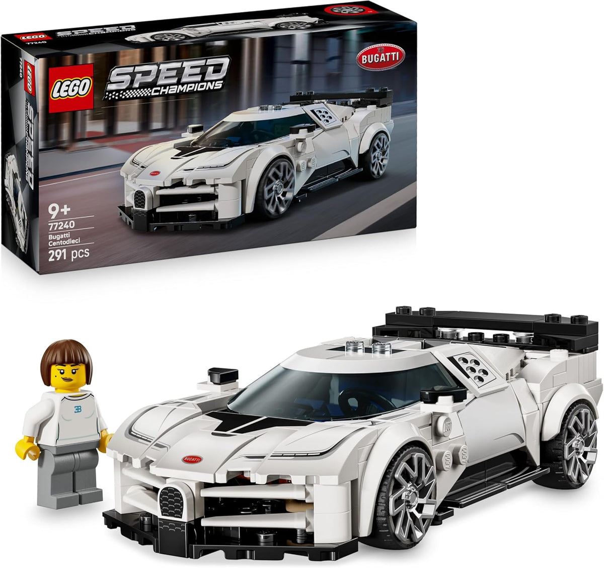 LEGO Speed Champions Bugatti Centodieci with box and driver figure