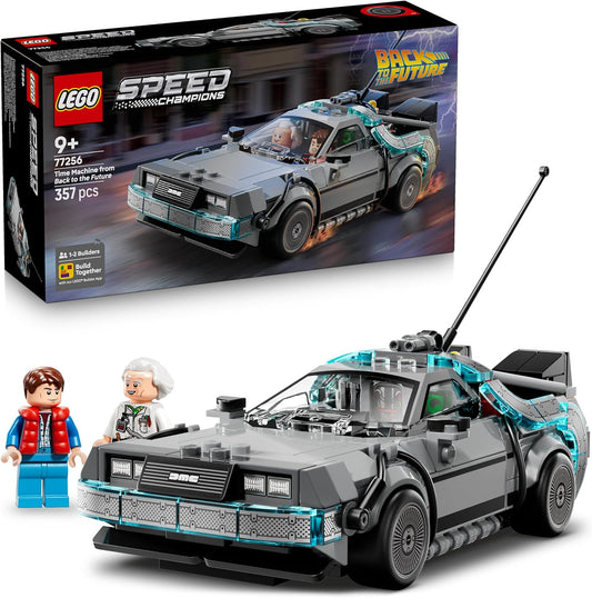 LEGO Speed Champions Back to the Future Time Machine with box and figures