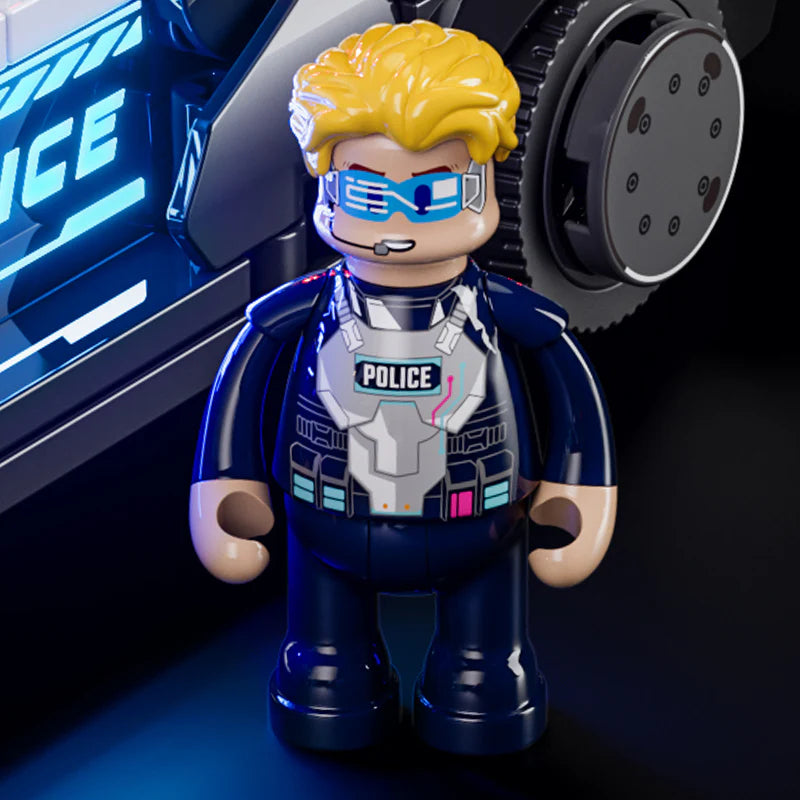 LumiBricks Police Patrol Car – 372 Piece Light-Up Building Set