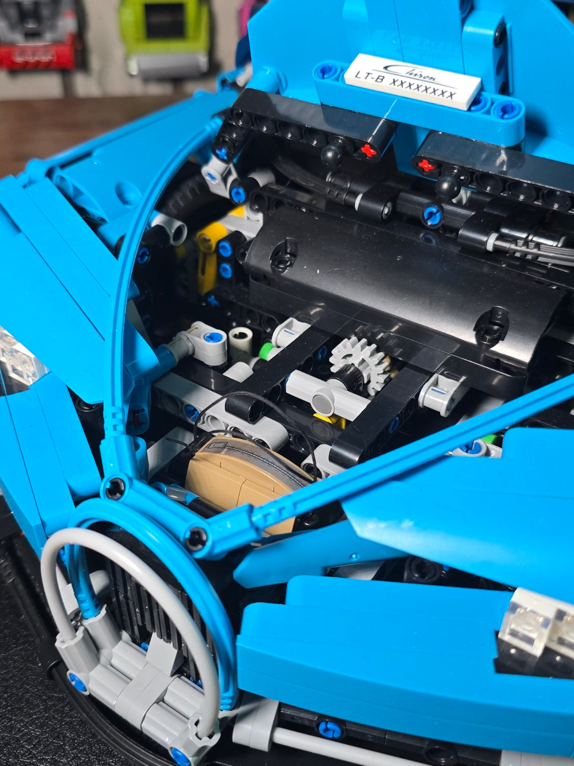 BrickVivid Bugatti Chiron 1:8 front mechanical compartment detail