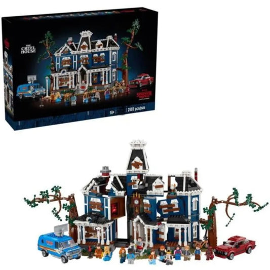 BrickVivid Stranger Things Creel House gothic manor building set with box and completed model