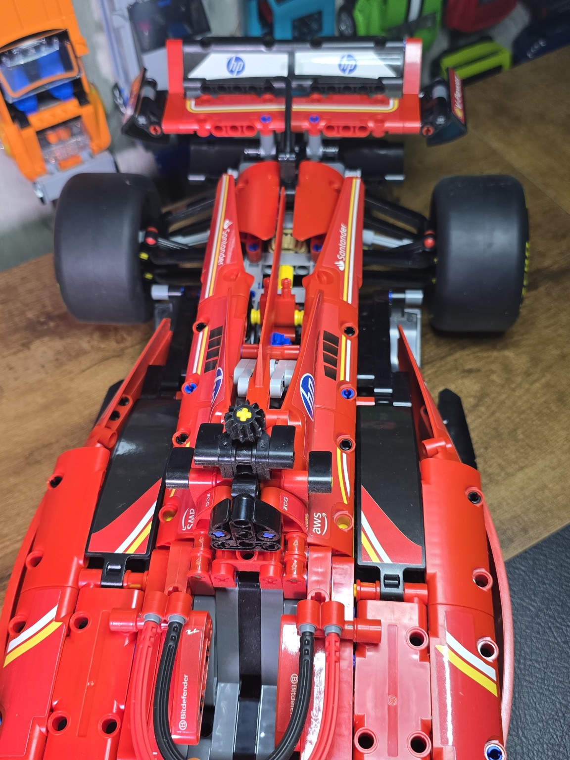 BrickVivid Ferrari F1 1:8 top view showing bodywork and rear wing