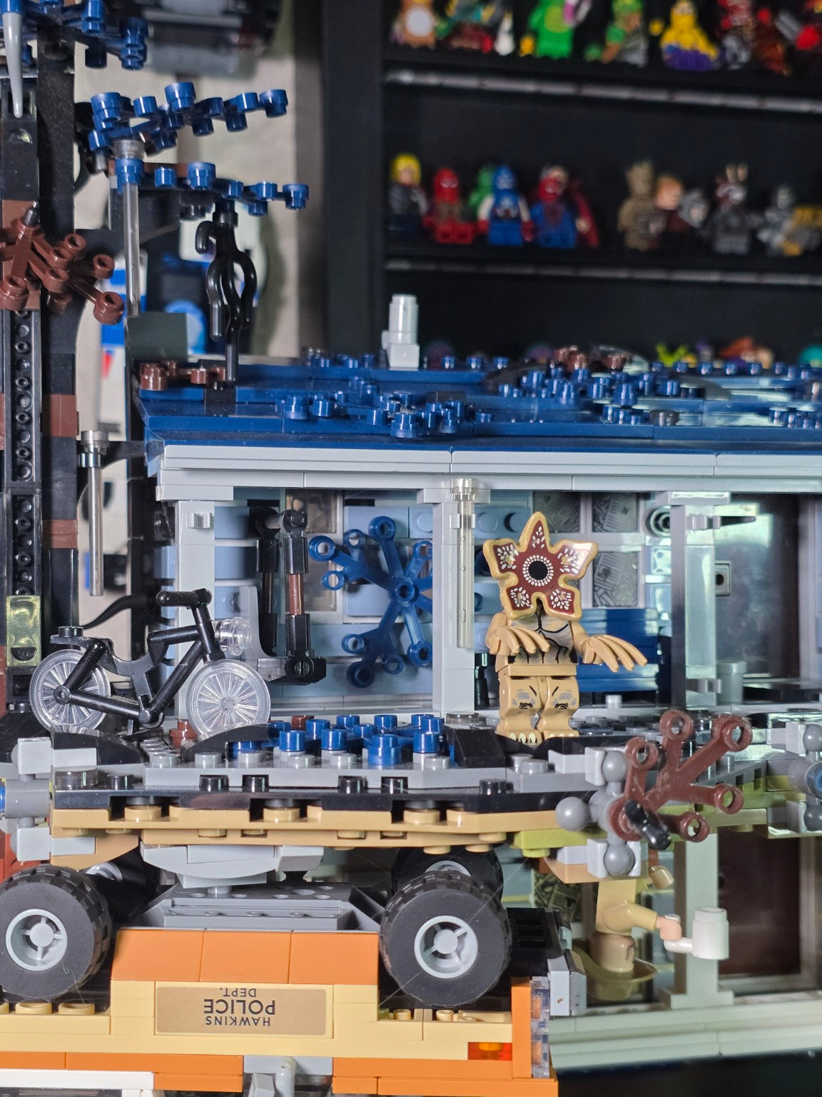 Close-up of the Demogorgon and Upside Down details on the BrickVivid Stranger Things build
