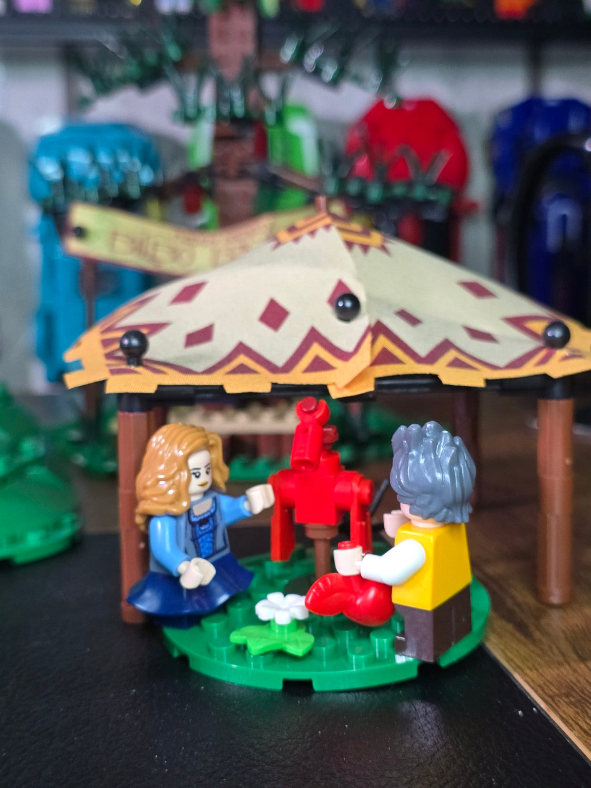 BrickVivid The Shire gazebo and figures scene