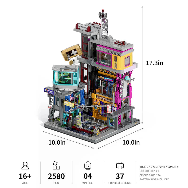 LumiBricks Game Stack – 2,580 Piece Cyberpunk Light-Up Building Set