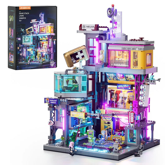LumiBricks Game Stack – 2,580 Piece Cyberpunk Light-Up Building Set