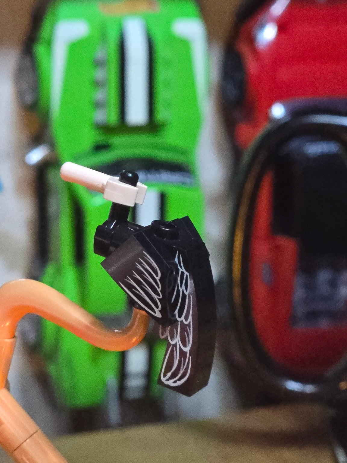 Close-up of the vulture detail in the finished LumiBricks Cowboy Camp