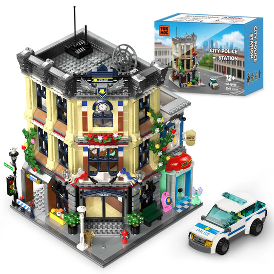TOKMOC City Police Station 2066-piece building set with police car and product box